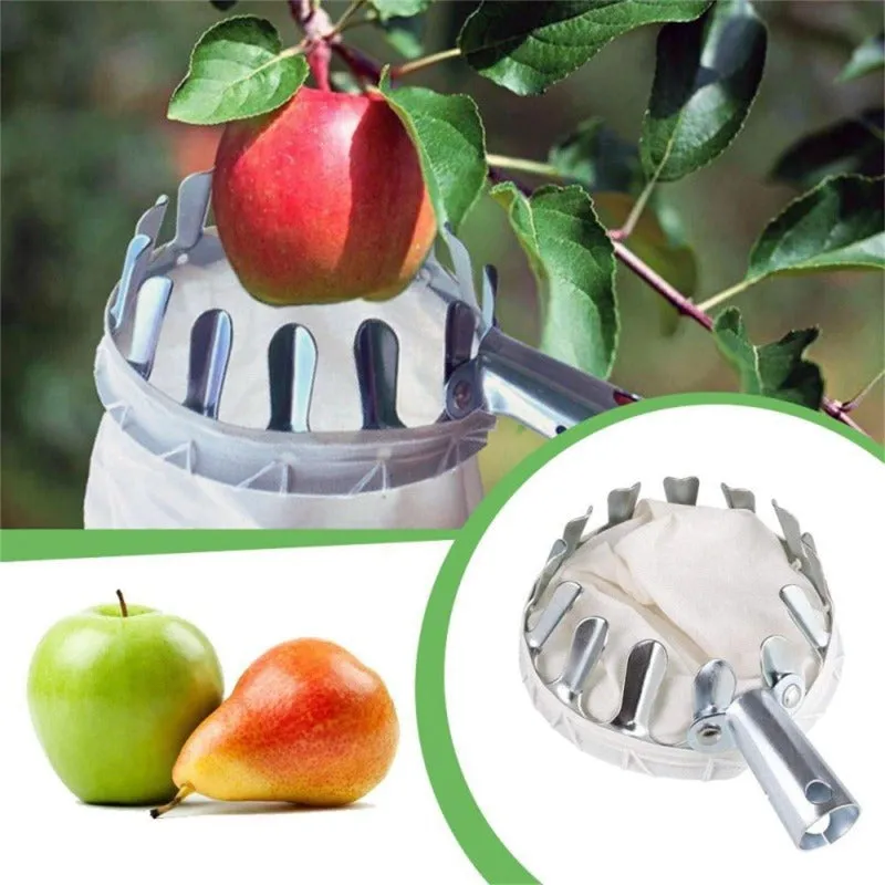 Metal Fruit Picker Head With Bag Garden Tools