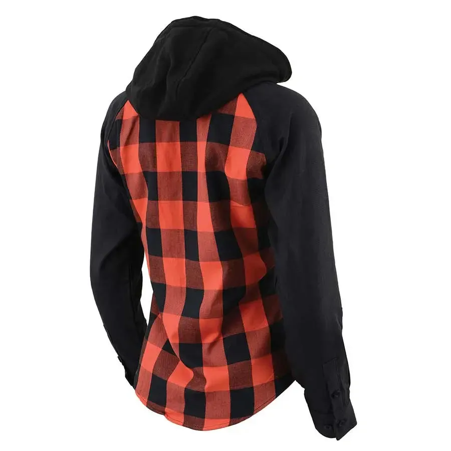 Milwaukee Leather Women's Armoured Plaid Hooded Shirt