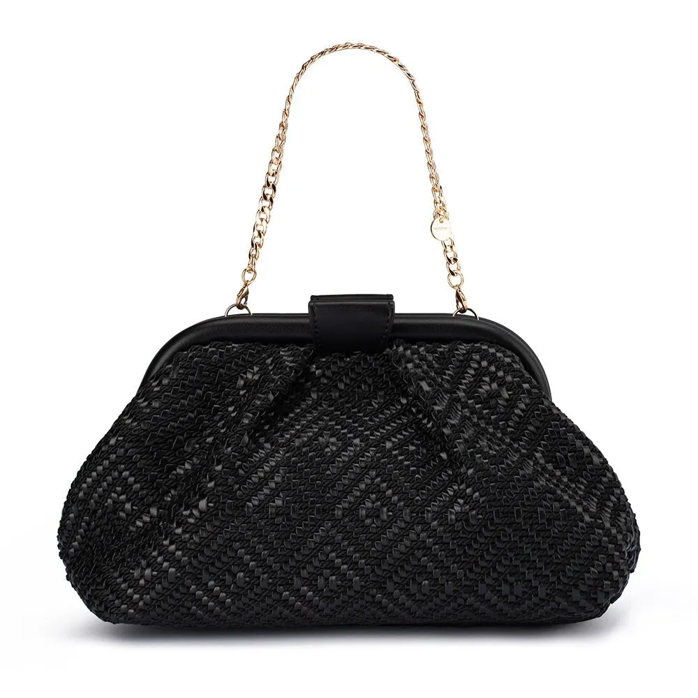 MINKI Gathered Woven Clutch