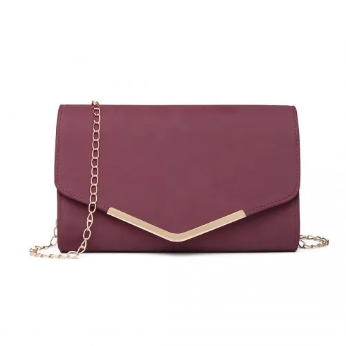 Miss Lulu Leather Look Envelope Clutch Bag - Red | Fashionable & Versatile Accessory