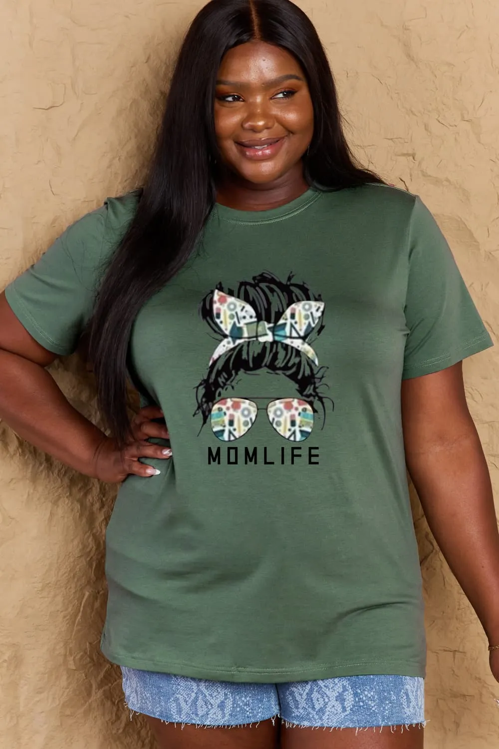 MOM LIFE Graphic Cotton T-Shirt