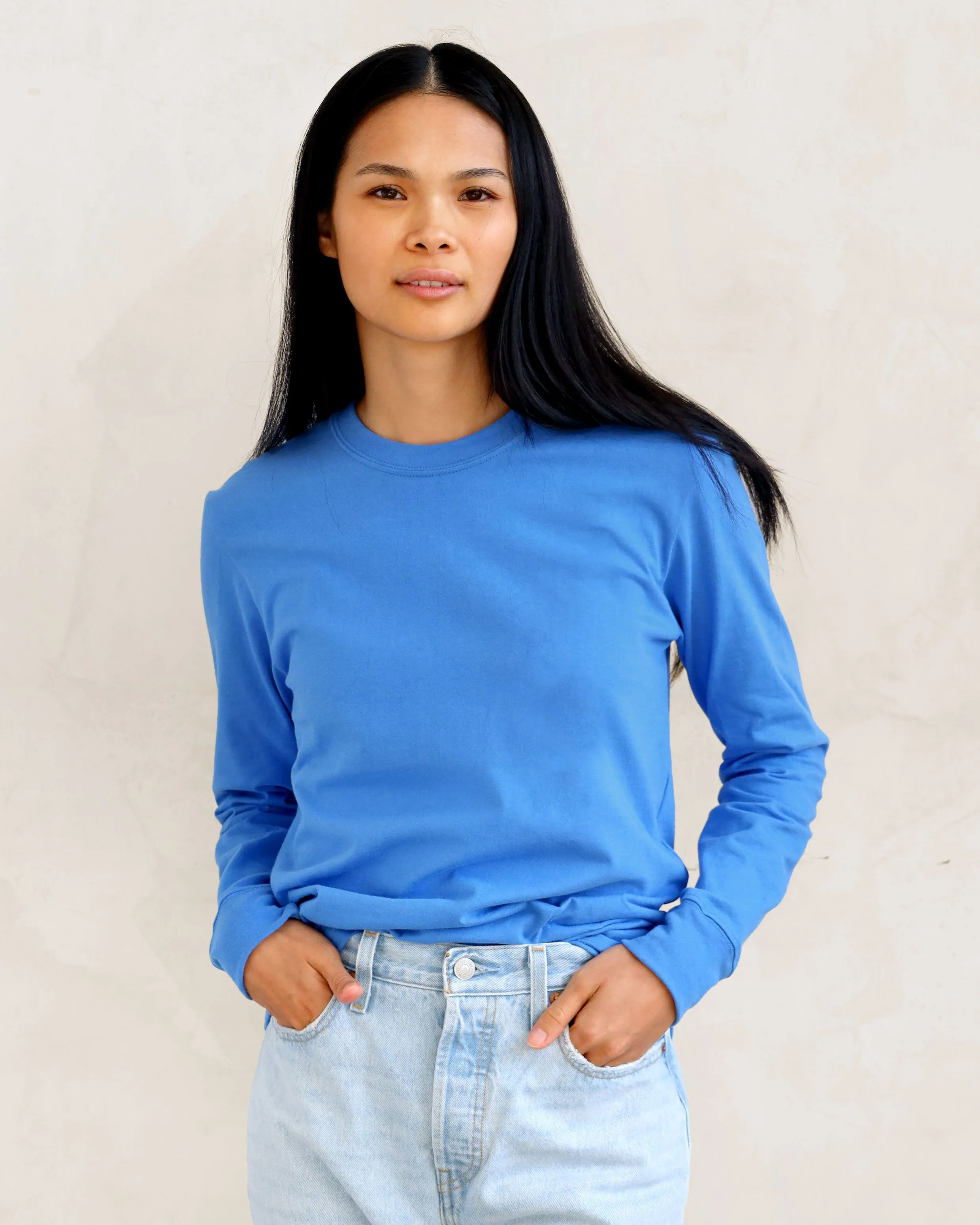 Monday Long Sleeve Tee Super Blue - Unisex