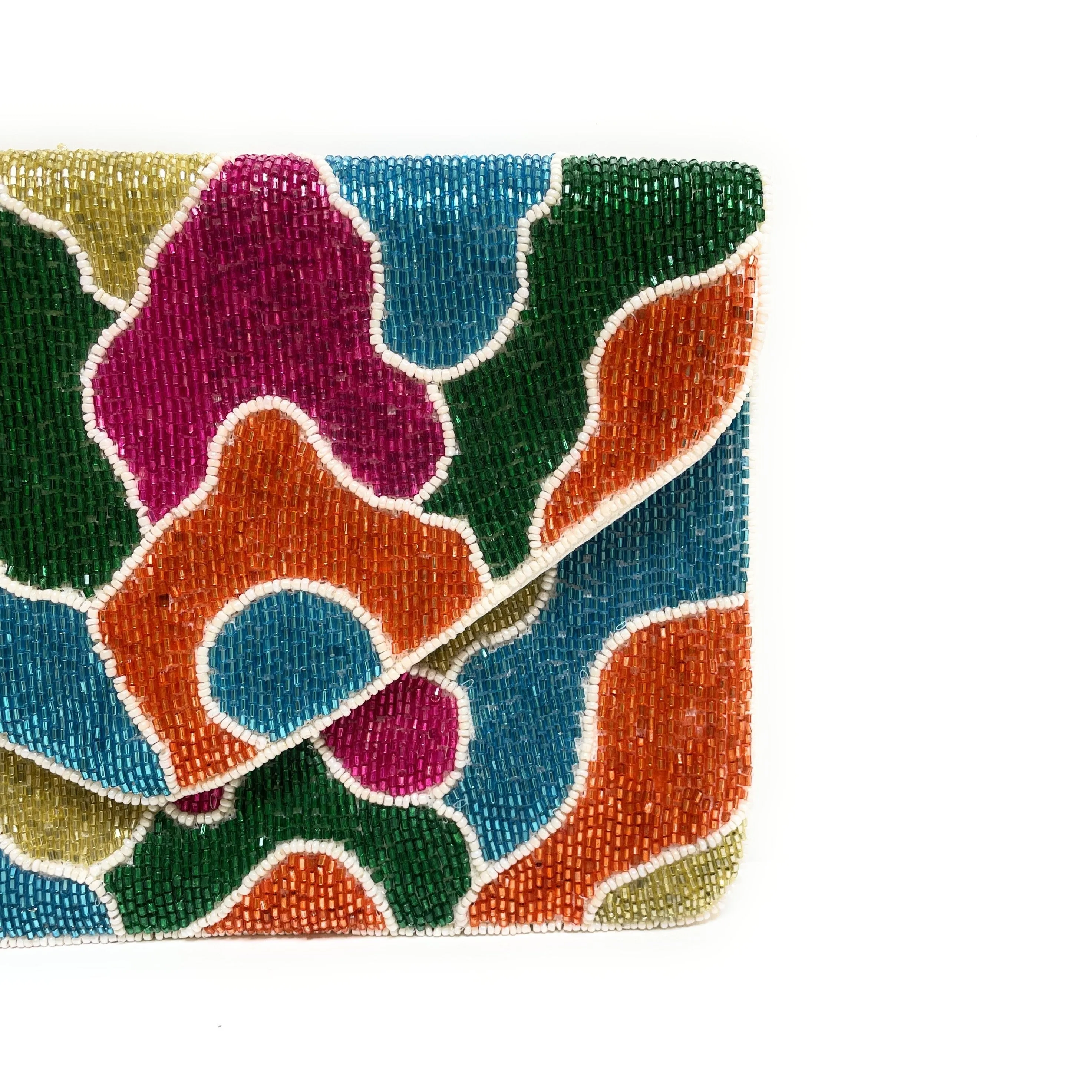 Multicolor Beaded Clutch Purse