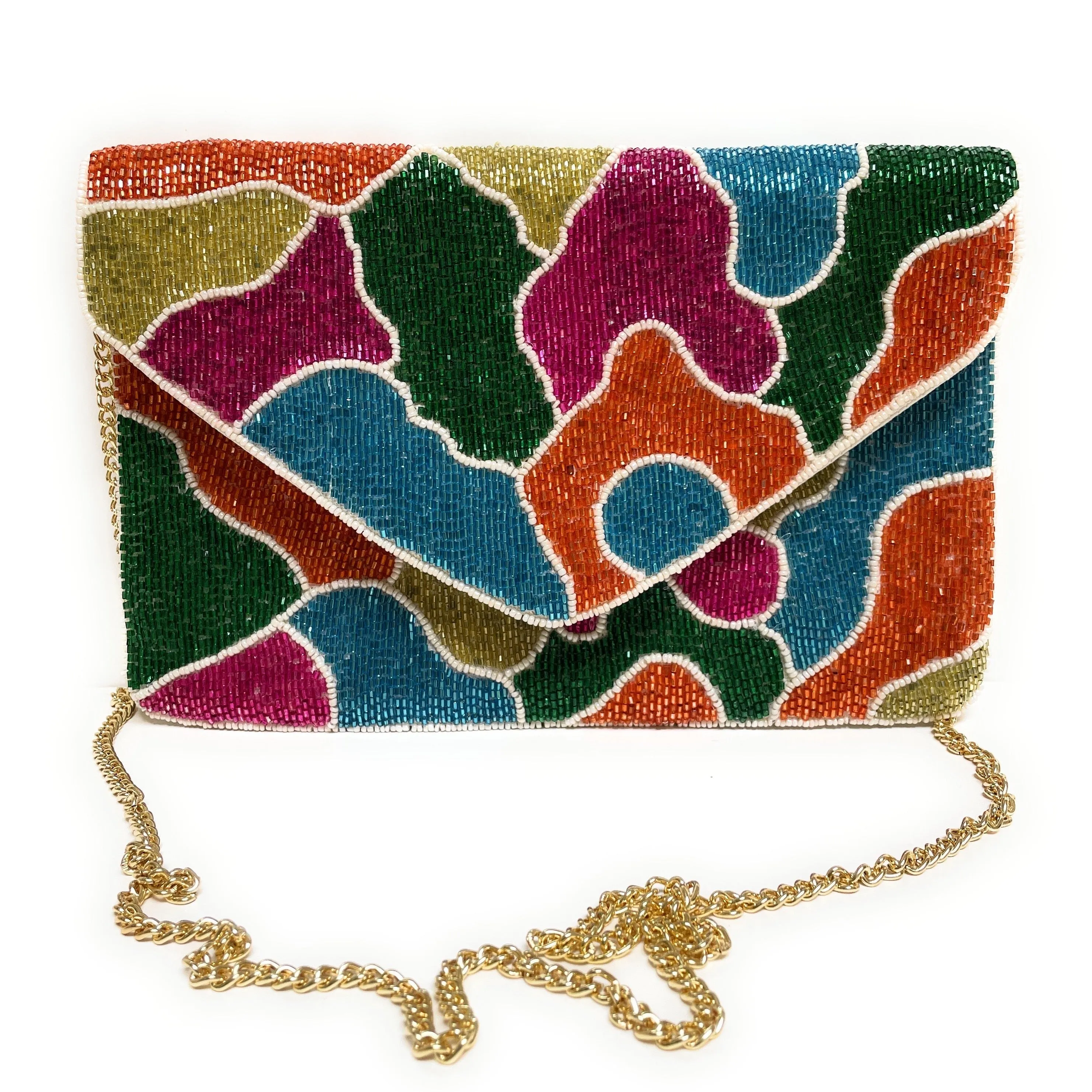 Multicolor Beaded Clutch Purse