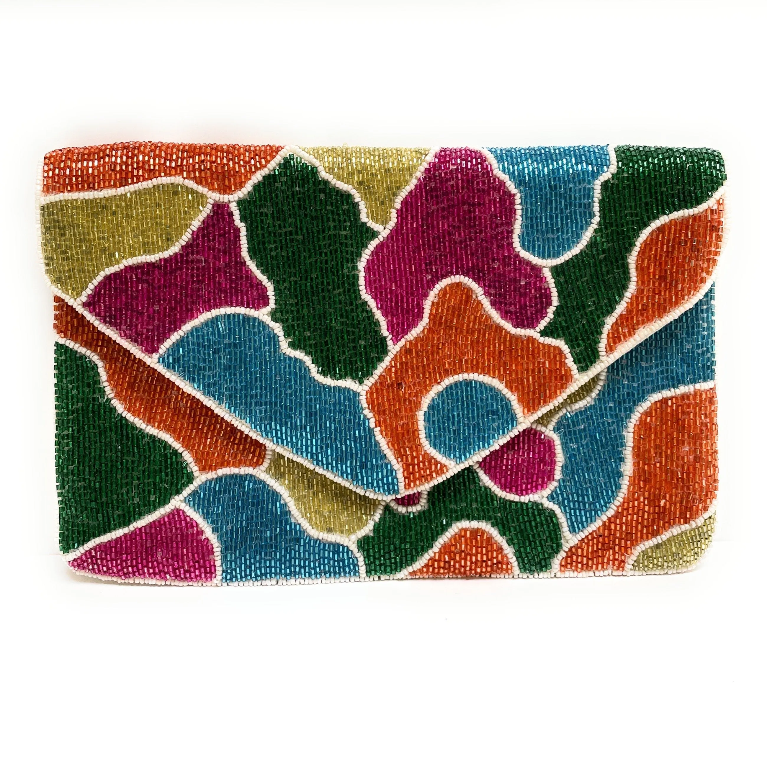 Multicolor Beaded Clutch Purse