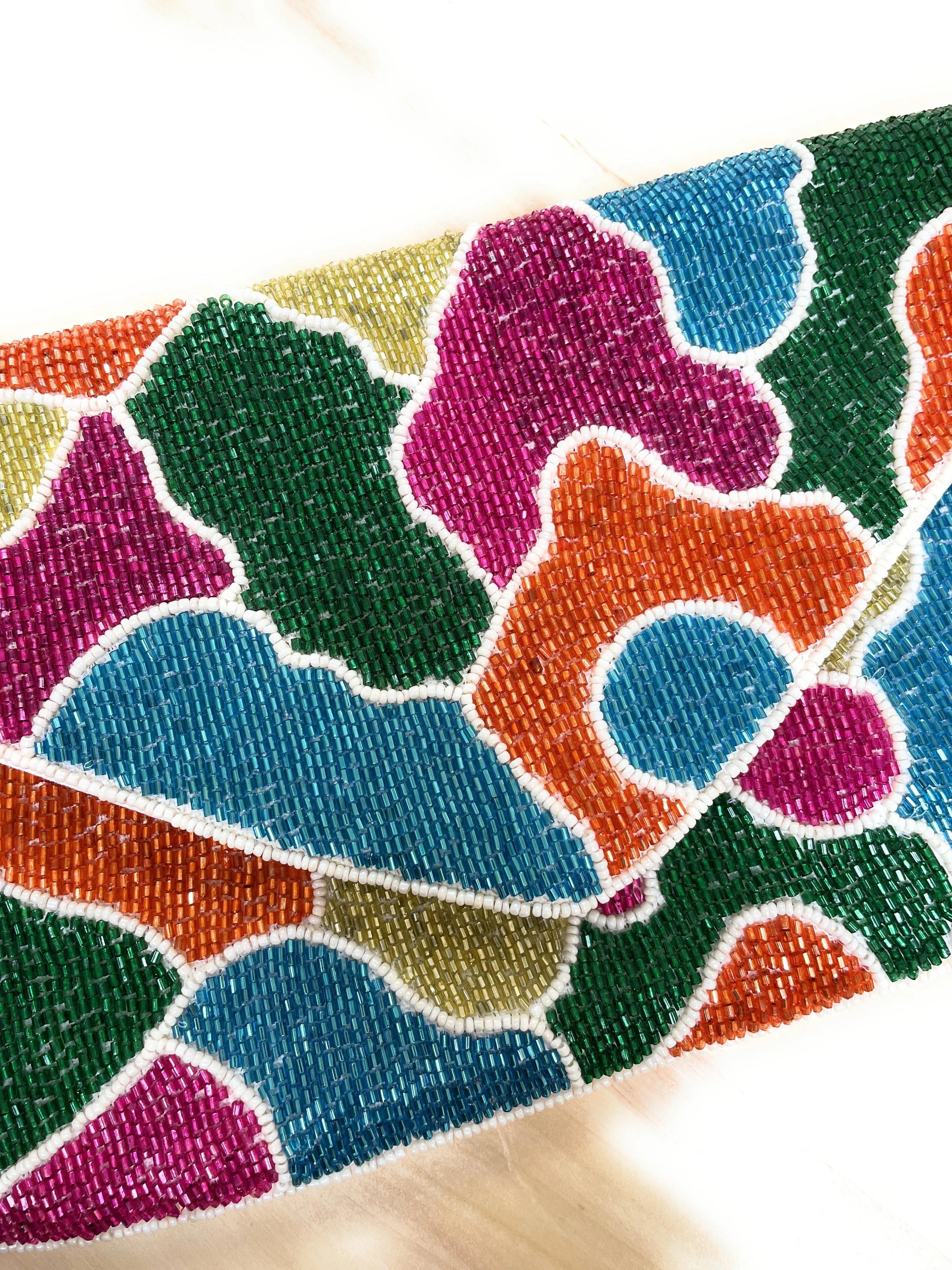 Multicolor Beaded Clutch Purse