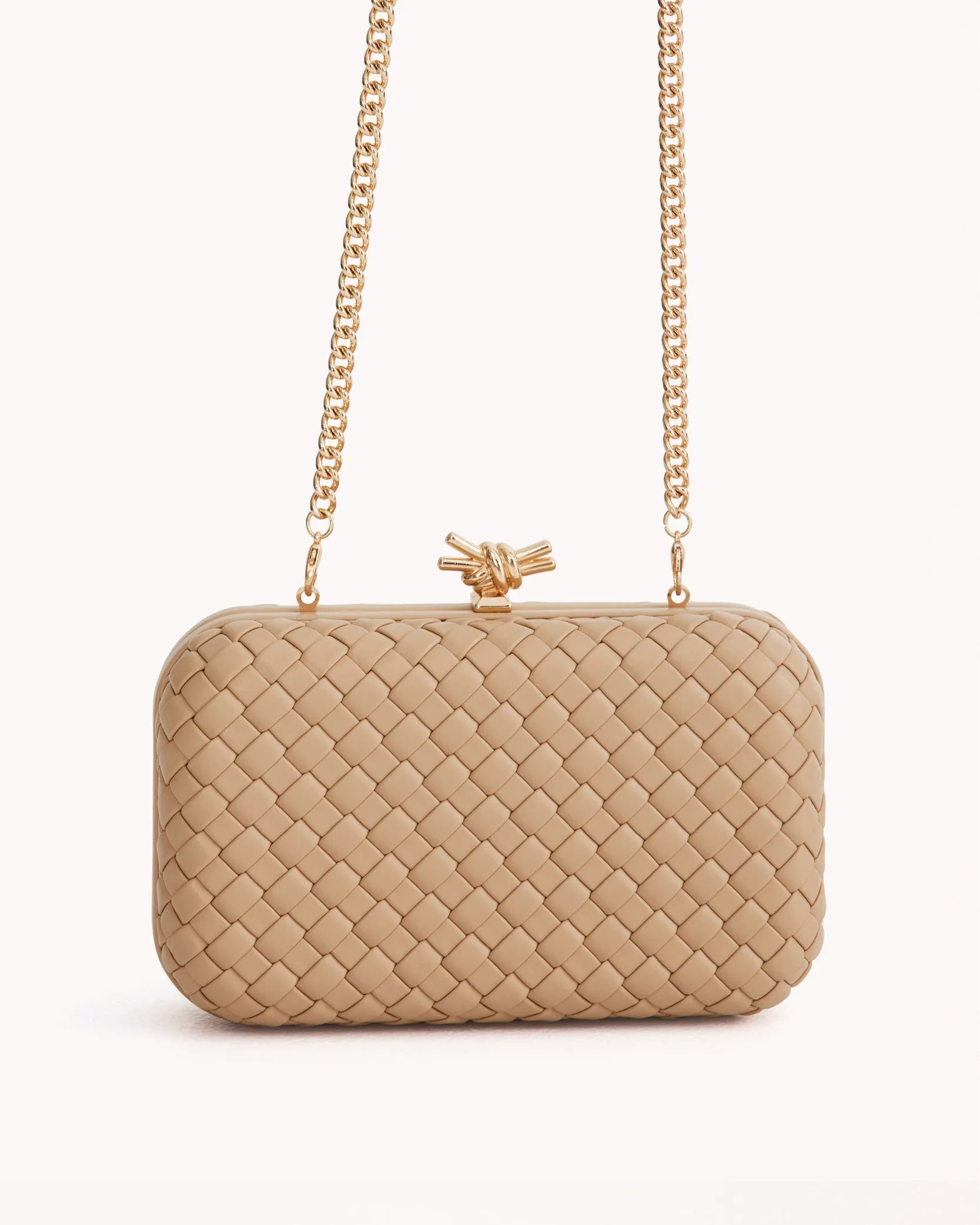 NEVEAH WOVEN CLUTCH - NUDE