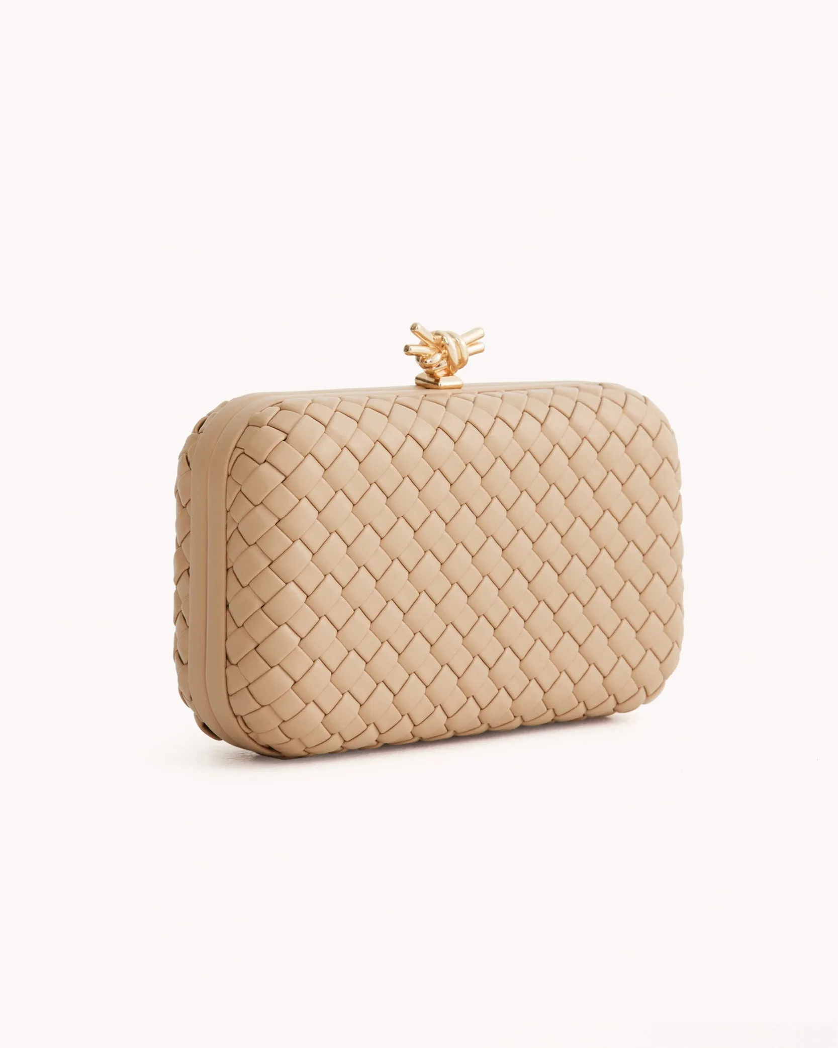 NEVEAH WOVEN CLUTCH - NUDE