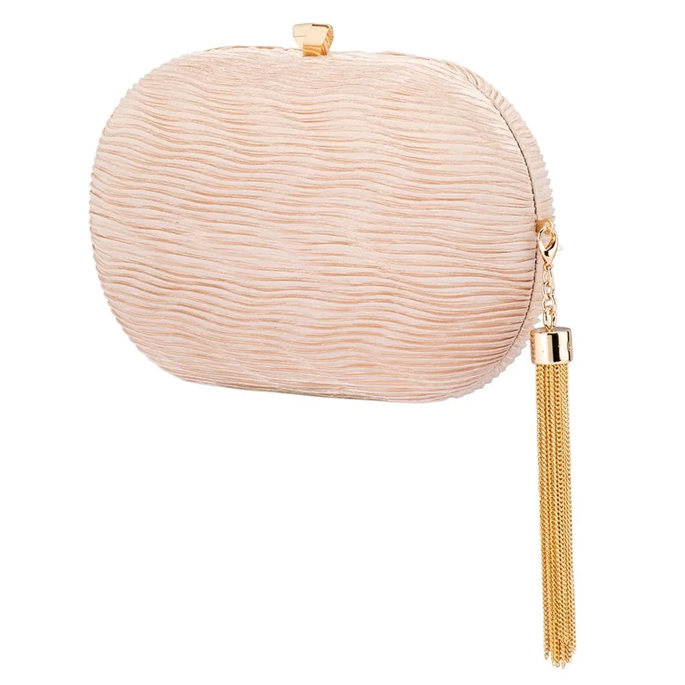 OB4820 NATALIE PLEATED OVAL CLUTCH