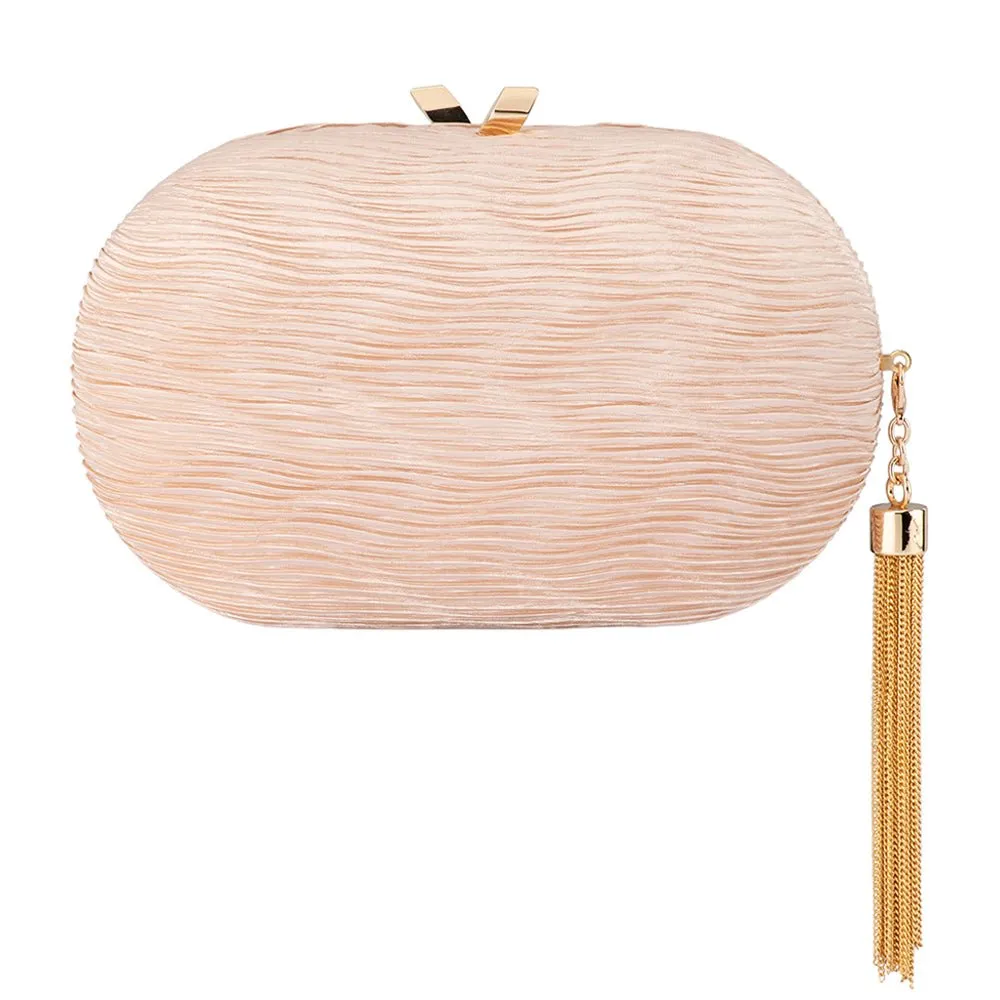 OB4820 NATALIE PLEATED OVAL CLUTCH