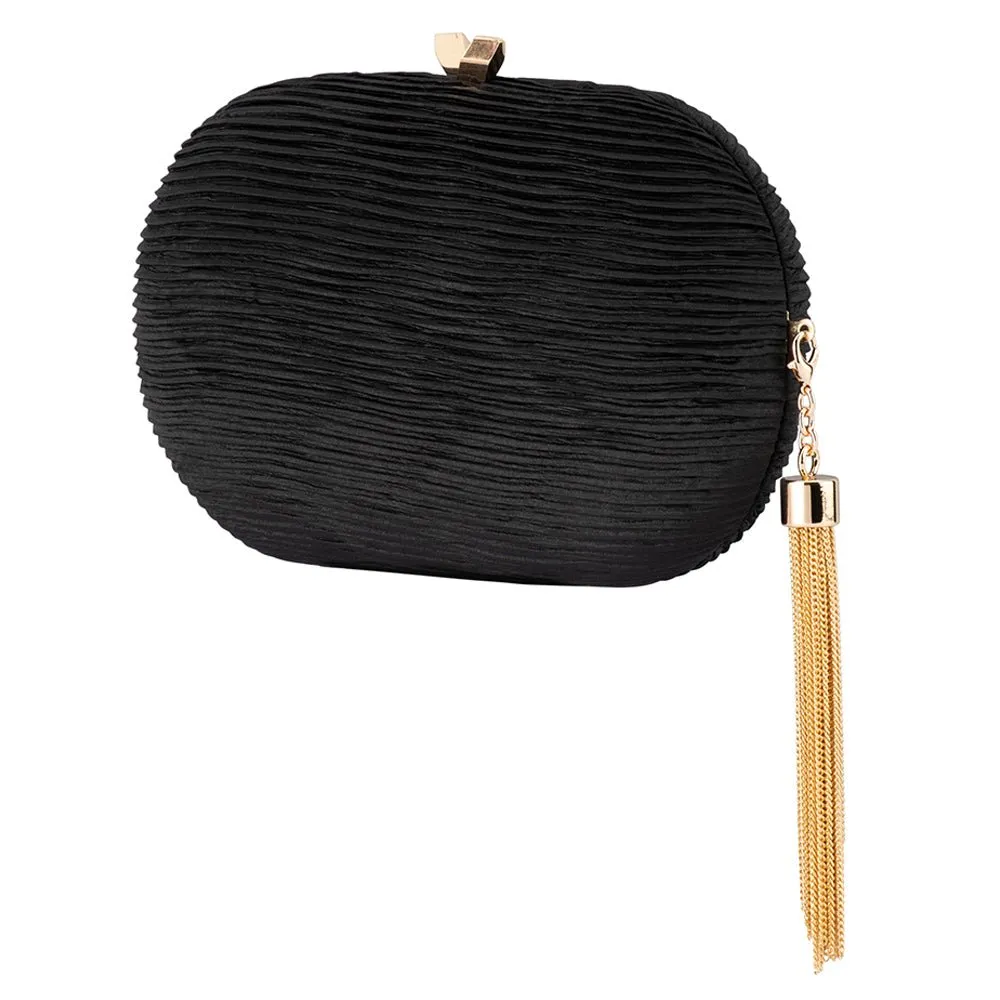 OB4820 NATALIE PLEATED OVAL CLUTCH