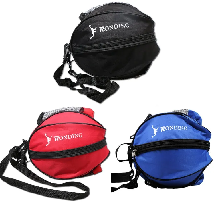 One-shoulder Two-way Opening Zipper Basketball Volleyball Football Bag Sports Ball Bag(Black)