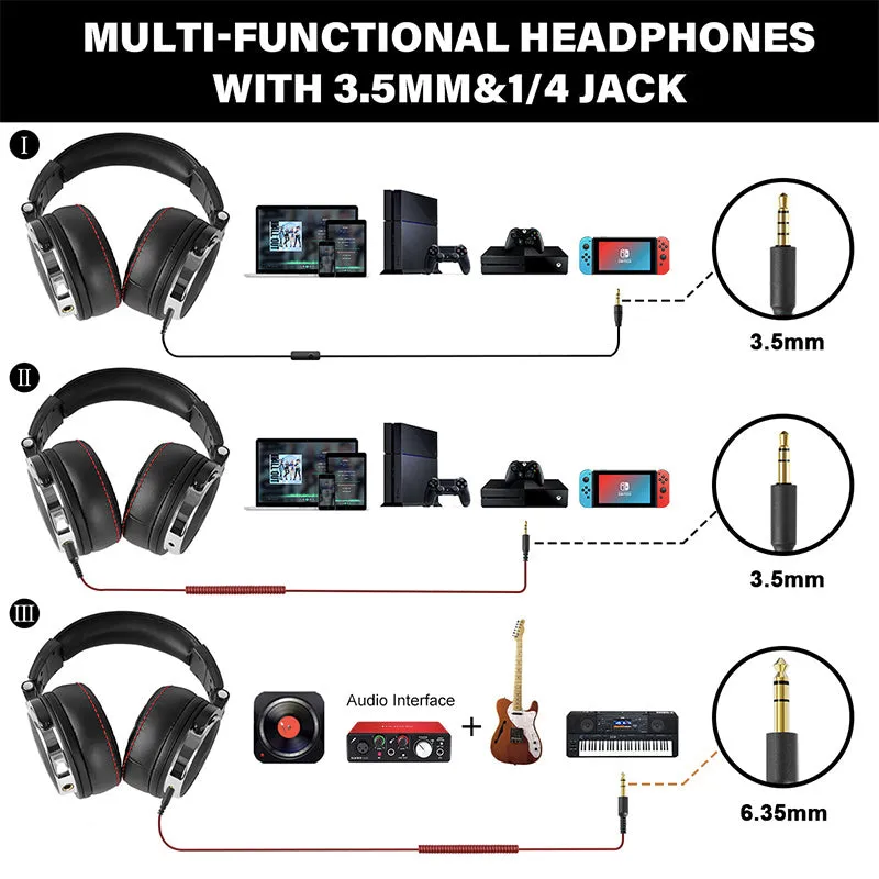 Oneodio Wired Professional Studio Pro DJ Headphones With Microphone