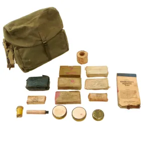 Original U.S. Korean War Early Vietnam War Rubberized Canvas 1st Pattern M3 Medical Bag - With Contents