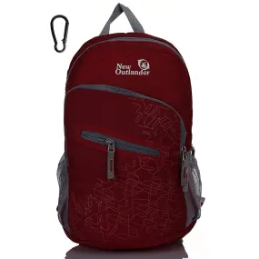 Outlander Ultra Lightweight Packable Water Resistant  Travel Hiking Backpack | Dark Red