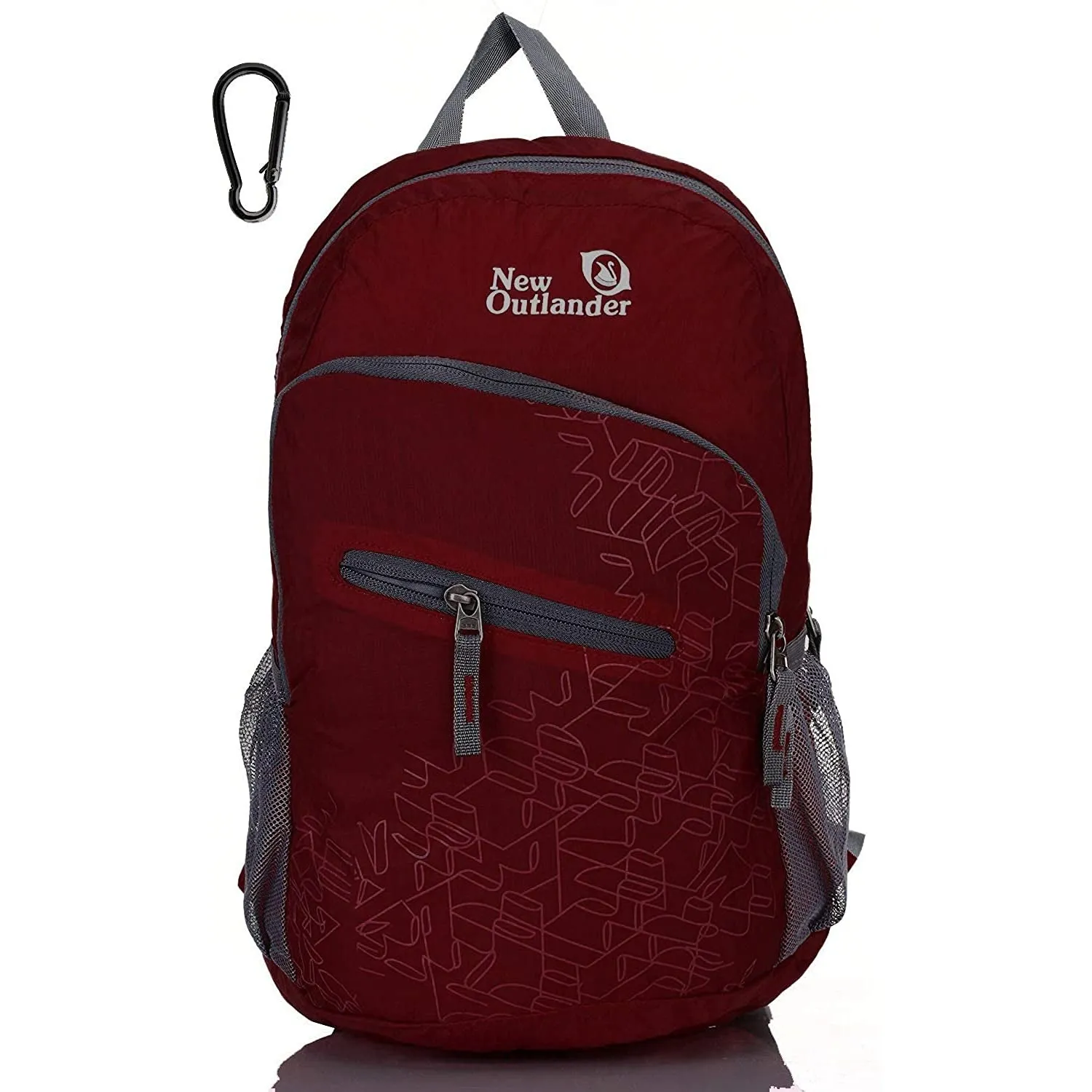 Outlander Ultra Lightweight Packable Water Resistant  Travel Hiking Backpack | Dark Red