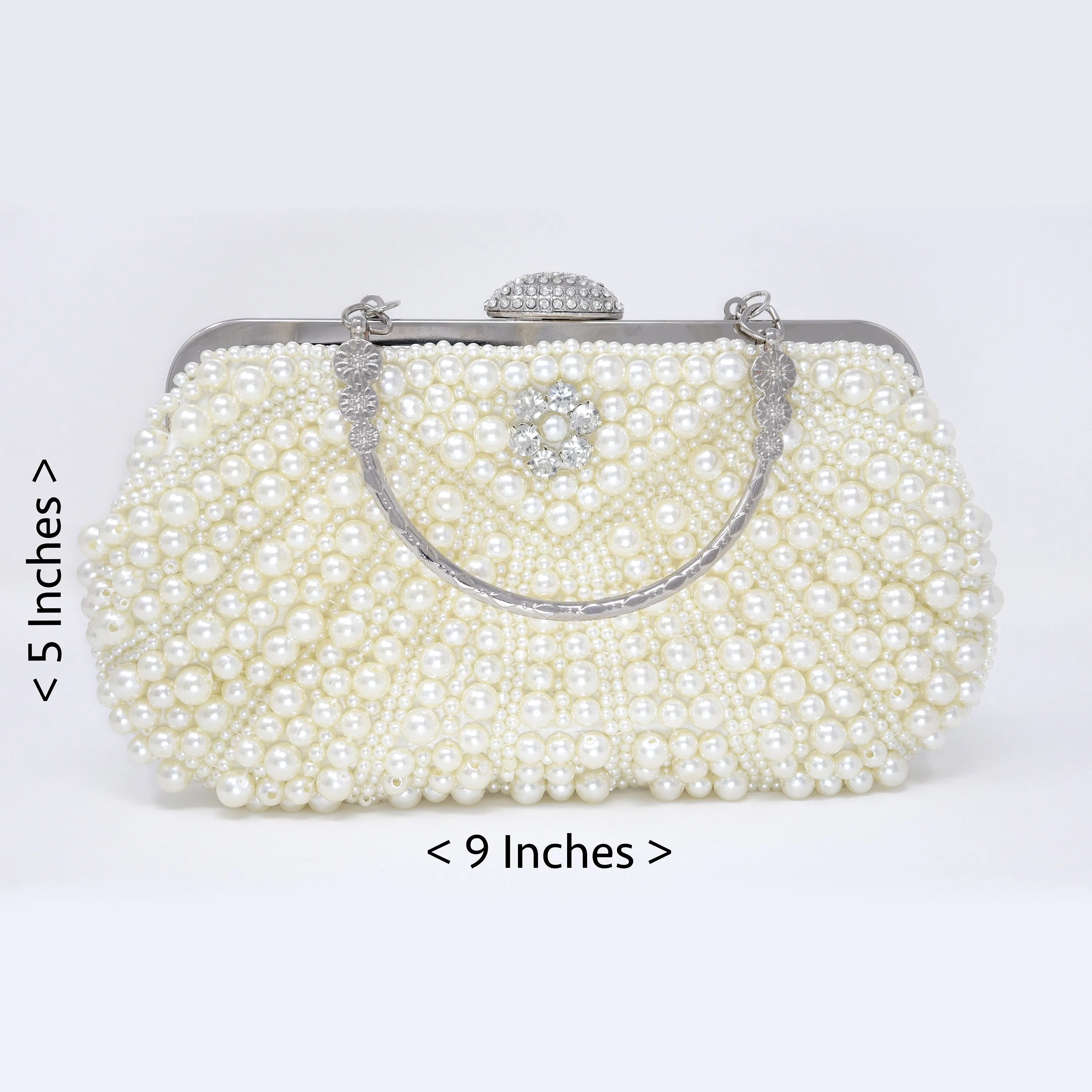 Pearl Floral Rhinestones Wedding Bag, Statement Bag, Evening Clutch, Wedding Clutch, Bridal Clutch, Bridal Cross body bag.