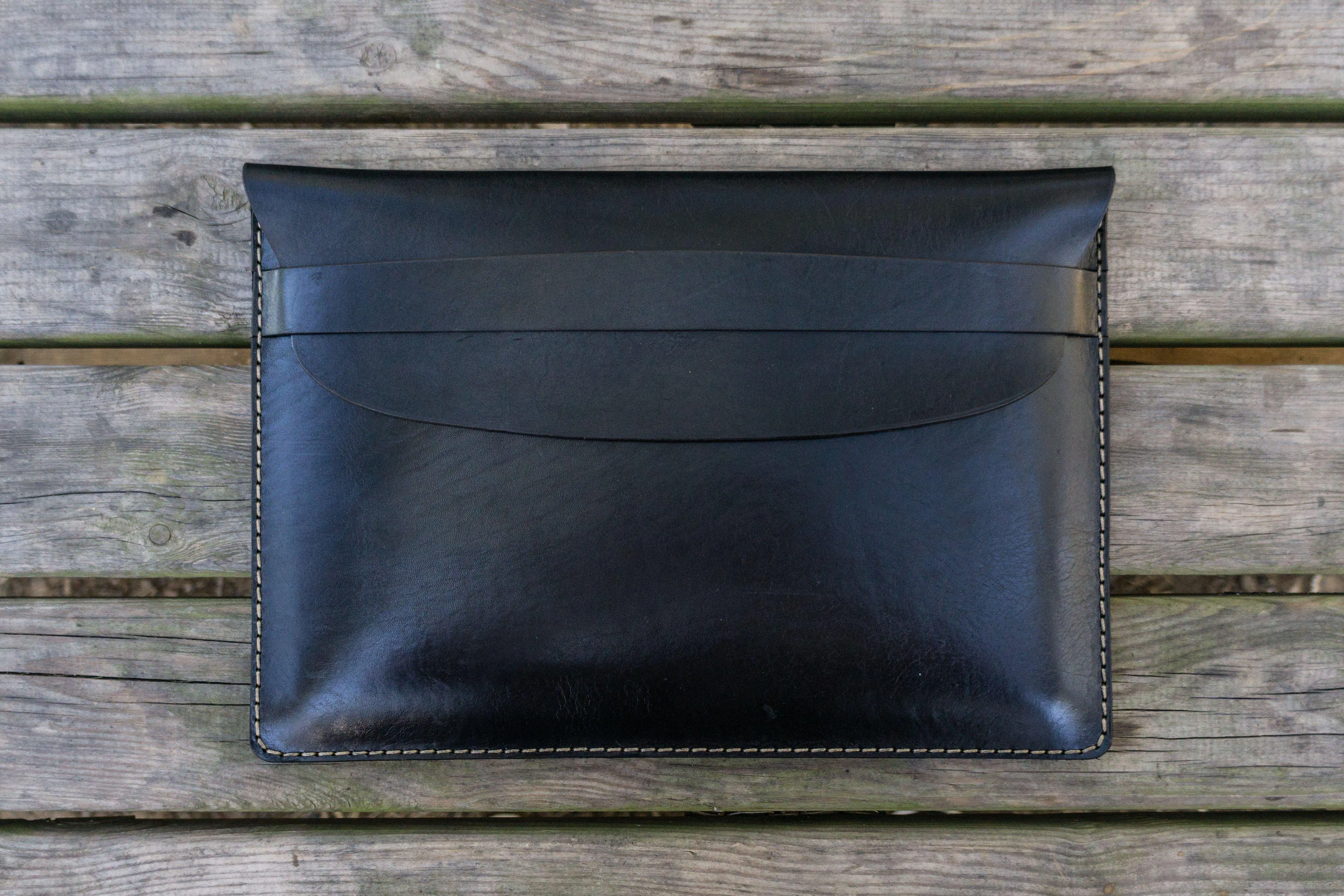 Personalized Leather MacBook Sleeves - Black