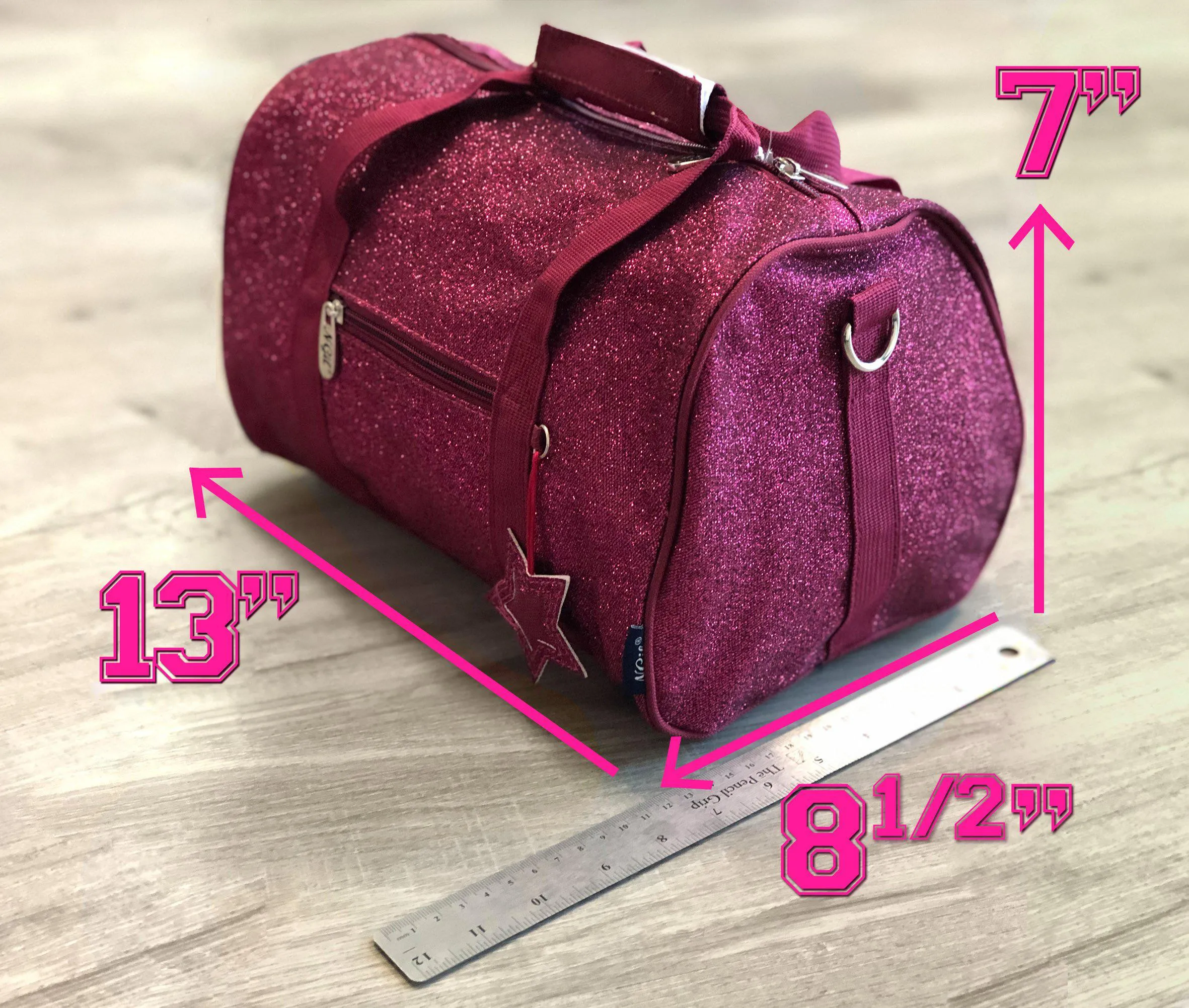 Pink Mini Glitter NGIL Duffel Bag