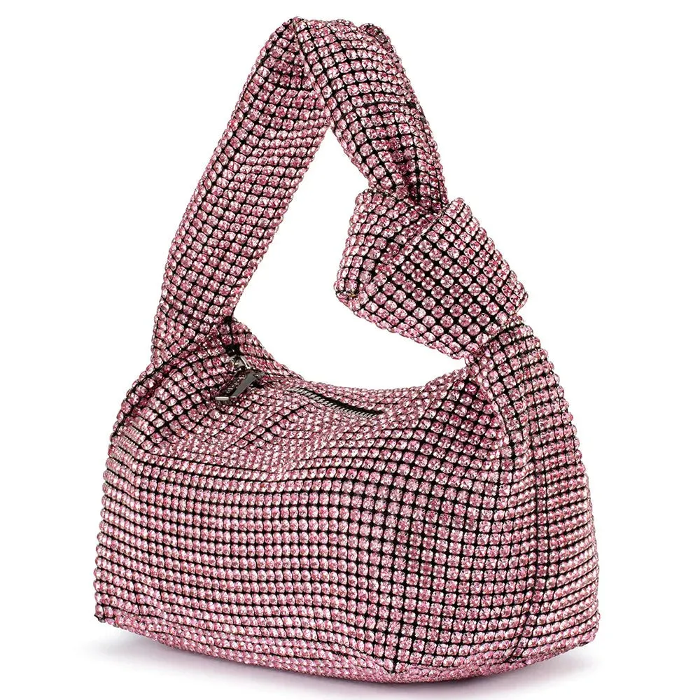 Polly Crystal Shoulder Bag in Pink