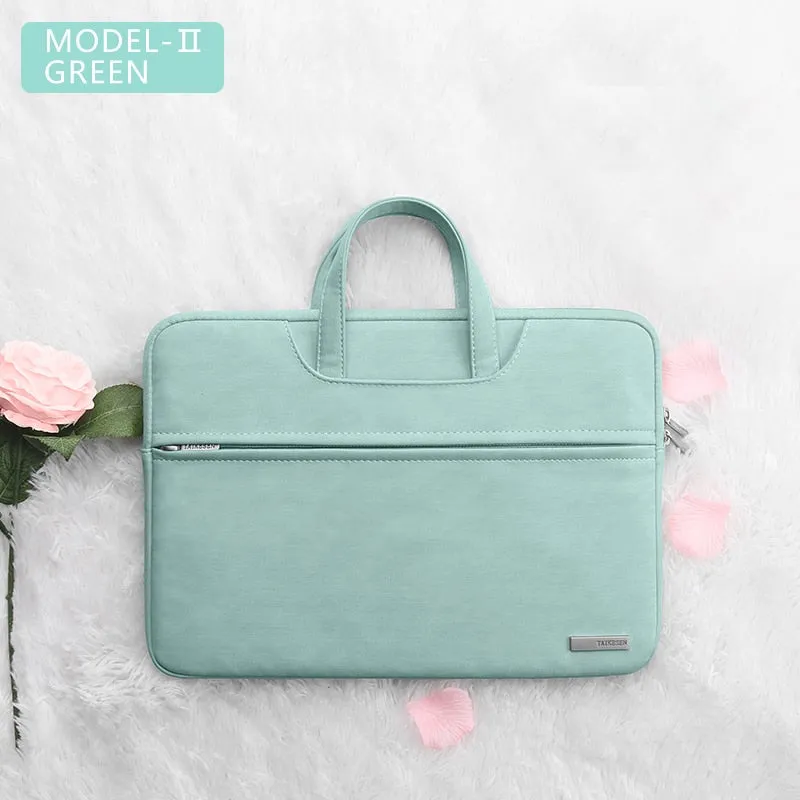 PU Leather women Laptop Bag Notebook Case Carrying Briefcase for Macbook Air 13.3 14 15.6 inch men Handbags shoulder sleeve Bag