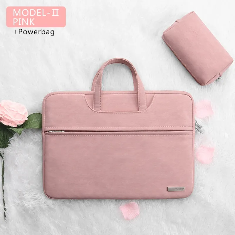 PU Leather women Laptop Bag Notebook Case Carrying Briefcase for Macbook Air 13.3 14 15.6 inch men Handbags shoulder sleeve Bag