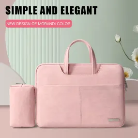 PU Leather women Laptop Bag Notebook Case Carrying Briefcase for Macbook Air 13.3 14 15.6 inch men Handbags shoulder sleeve Bag