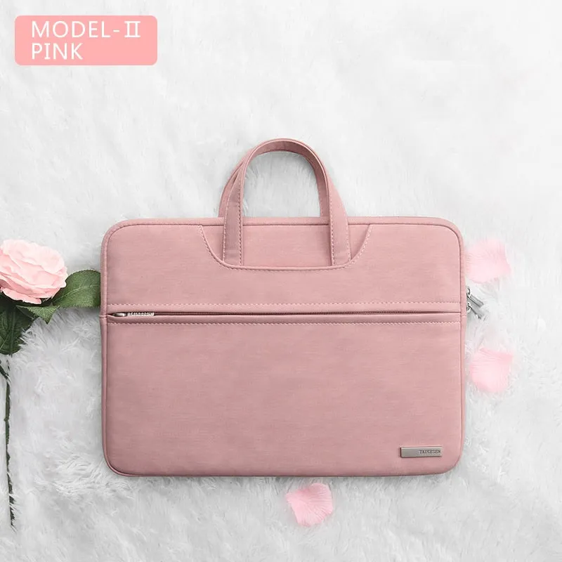 PU Leather women Laptop Bag Notebook Case Carrying Briefcase for Macbook Air 13.3 14 15.6 inch men Handbags shoulder sleeve Bag