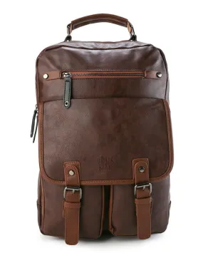 Pu Utility Large Backpack - Dark Brown