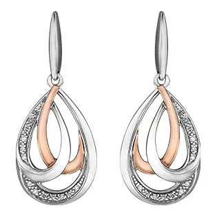 "SLYVIA" SILVER ROSE GOLD EARRINGS