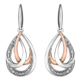 "SLYVIA" SILVER ROSE GOLD EARRINGS