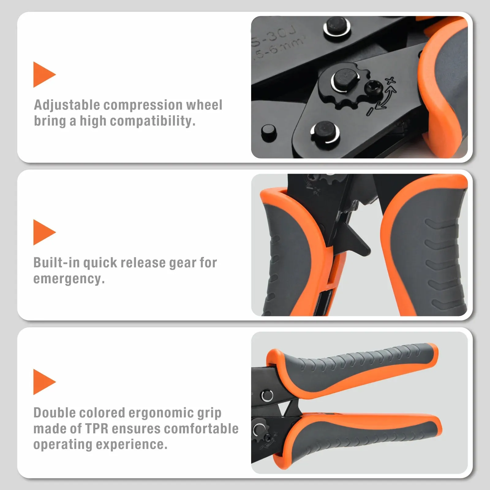 Ratchet Wire Crimping Tool Kit for 0.5-35mm² Insulated and Non-Insulated Terminals with Wire Striper and Cutter