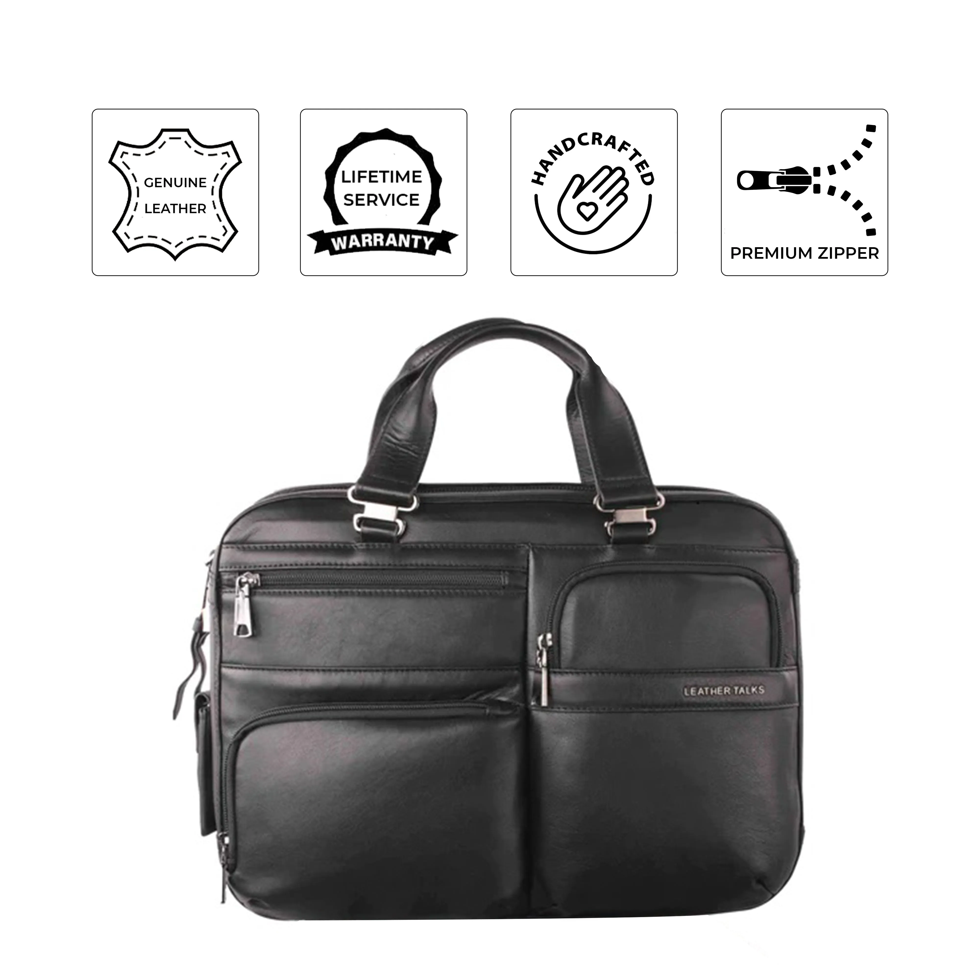 Ready to Ship Luxury Corporate Gift | Jacob Folio Bag | Leather Briefcase for Men | Genuine Leather| Colour: Black