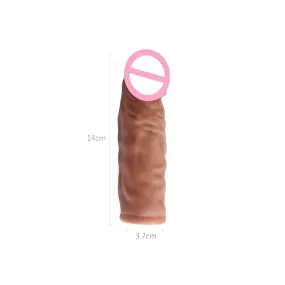 Realistic Penis Extension Cock Sleeve Reusable Silicone Penis Enlarger Enhancer