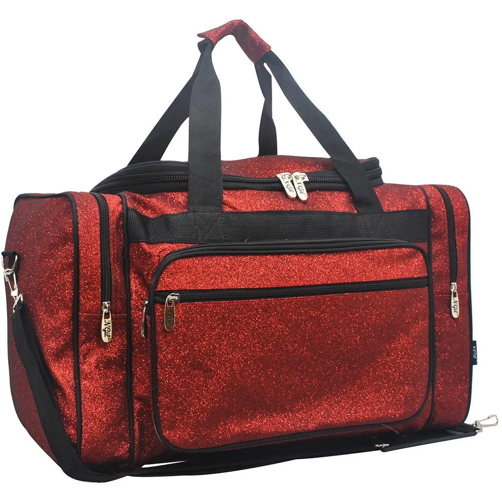 Red Glitter NGIL Canvas 23" Duffle Bag