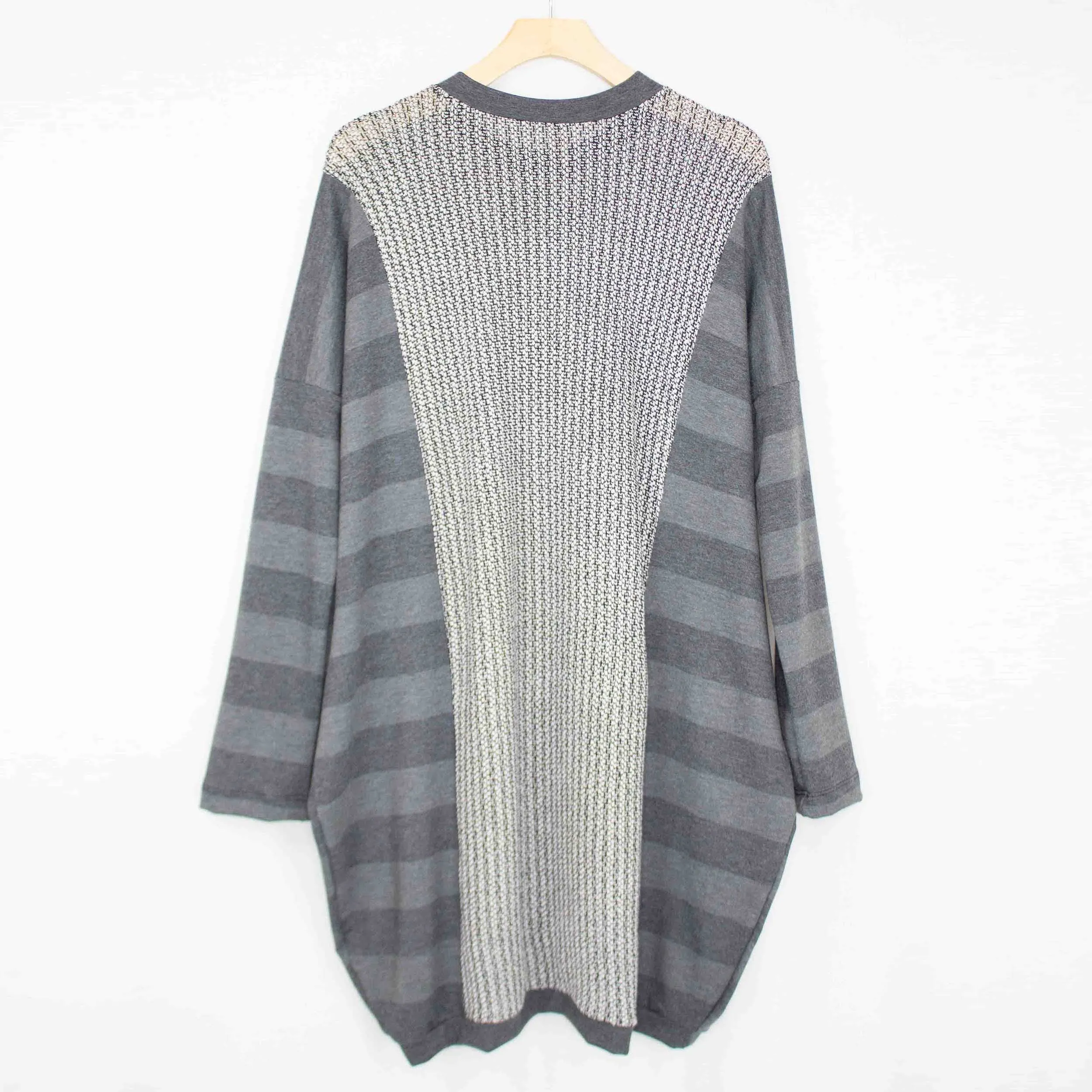 Round Neck Color Block Long Sleeve Tunic Top