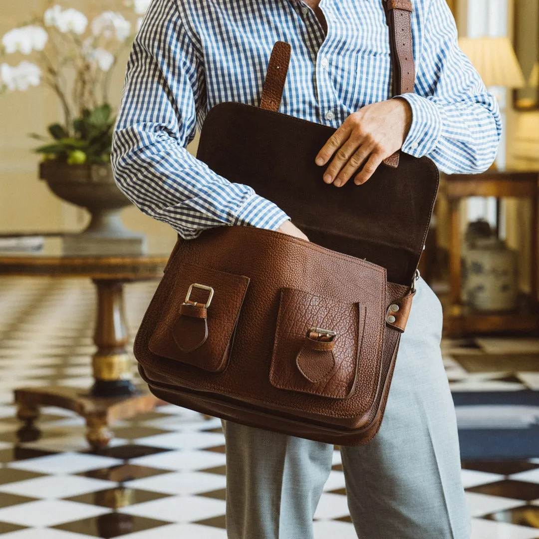 Ryder Reserve Bison Leather Briefcase | Brown