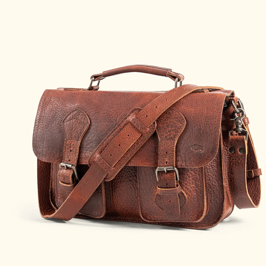 Ryder Reserve Bison Leather Briefcase | Brown