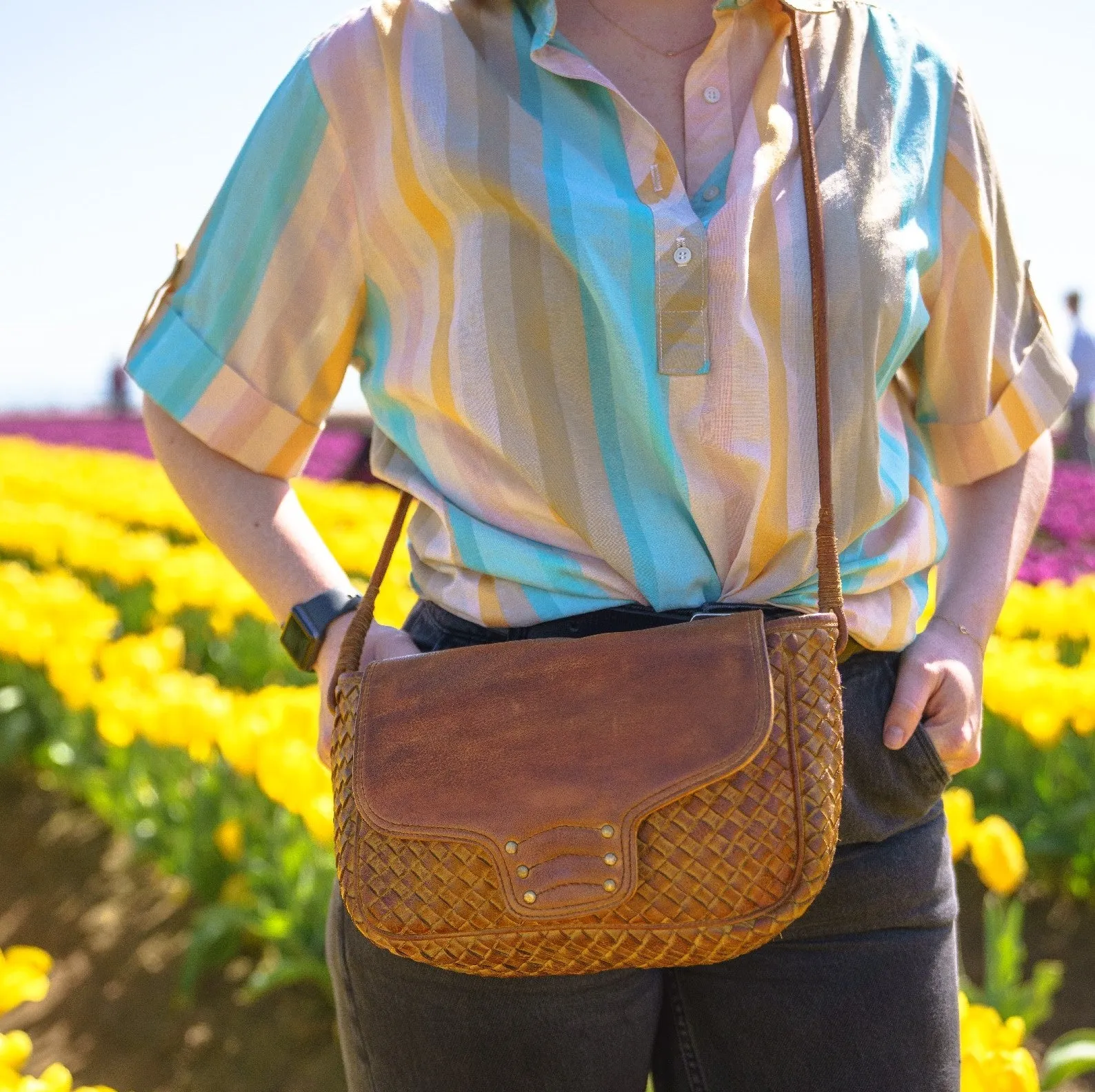 Sawyer Woven Shoulder Bag