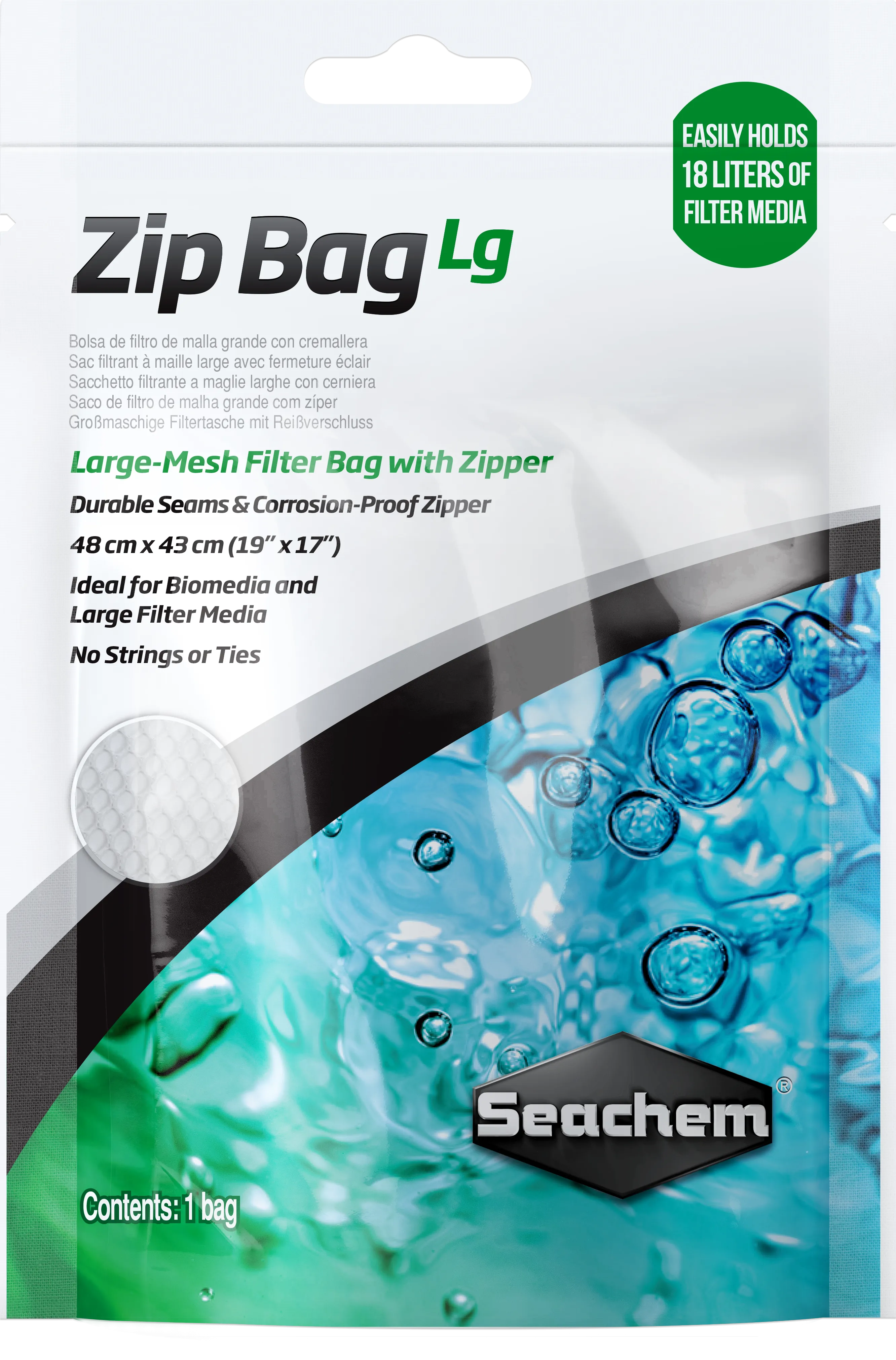 Seachem Zip Media Bag Large 19" x 17"