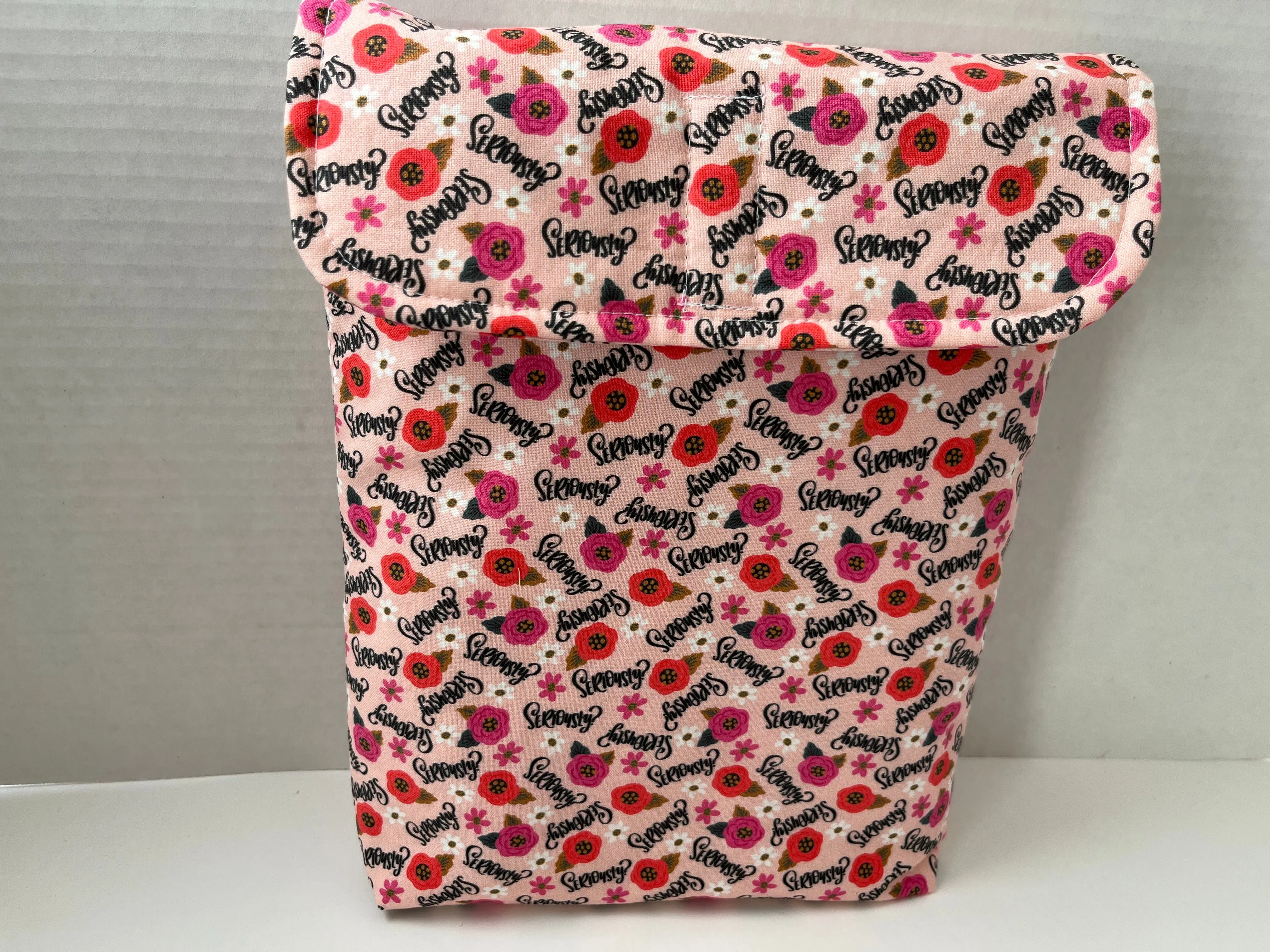 Seriously? Pink Floral Padded Book Sleeve