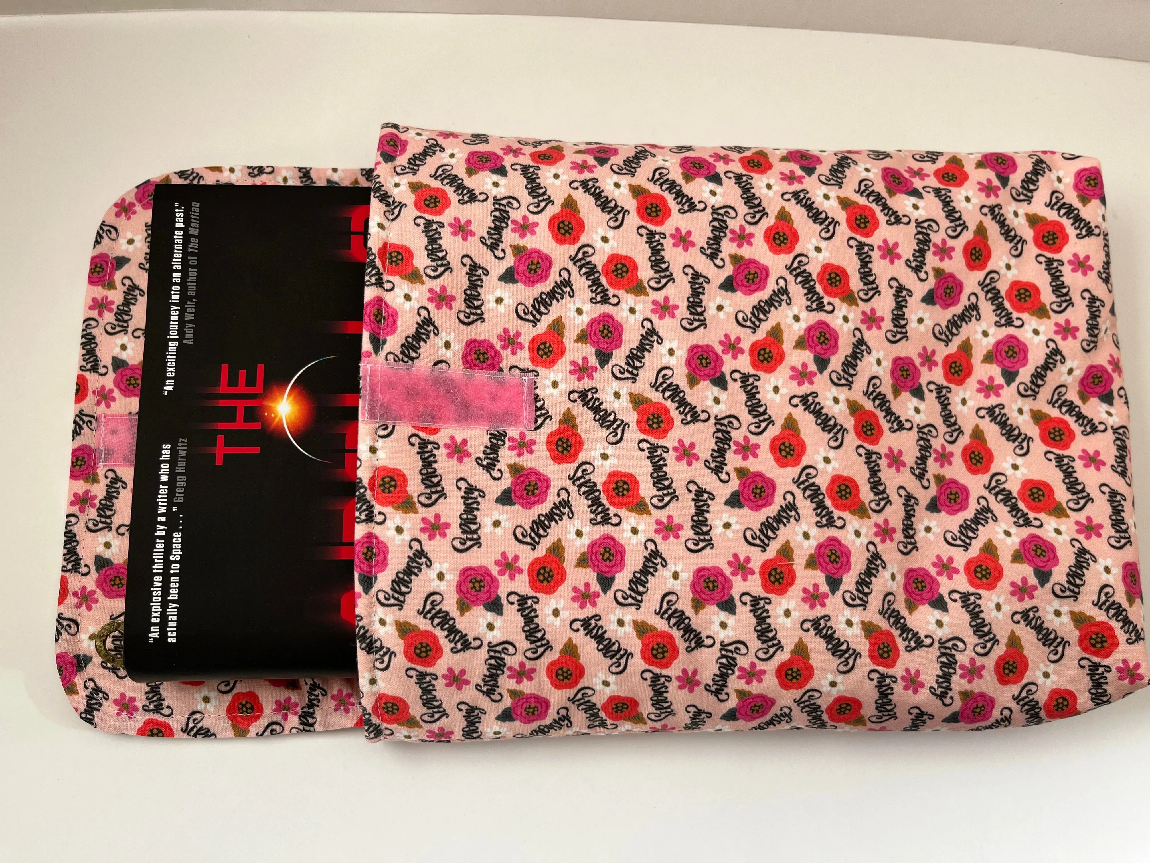 Seriously? Pink Floral Padded Book Sleeve