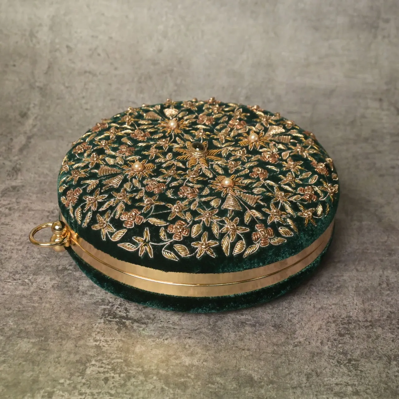 Shalimar Bag in Suka Green Silk Velvet