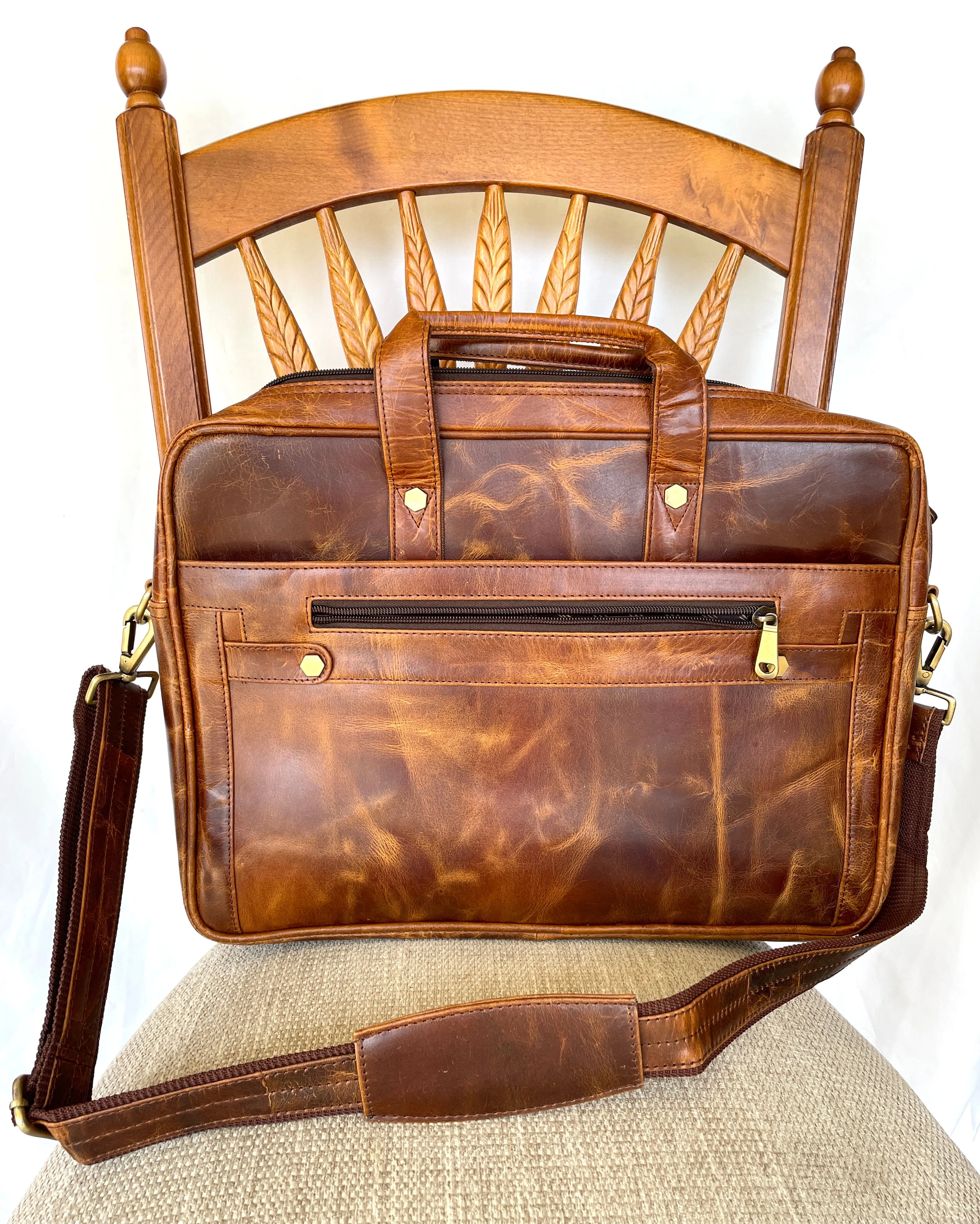 Signature Buffalo Leather Briefcase