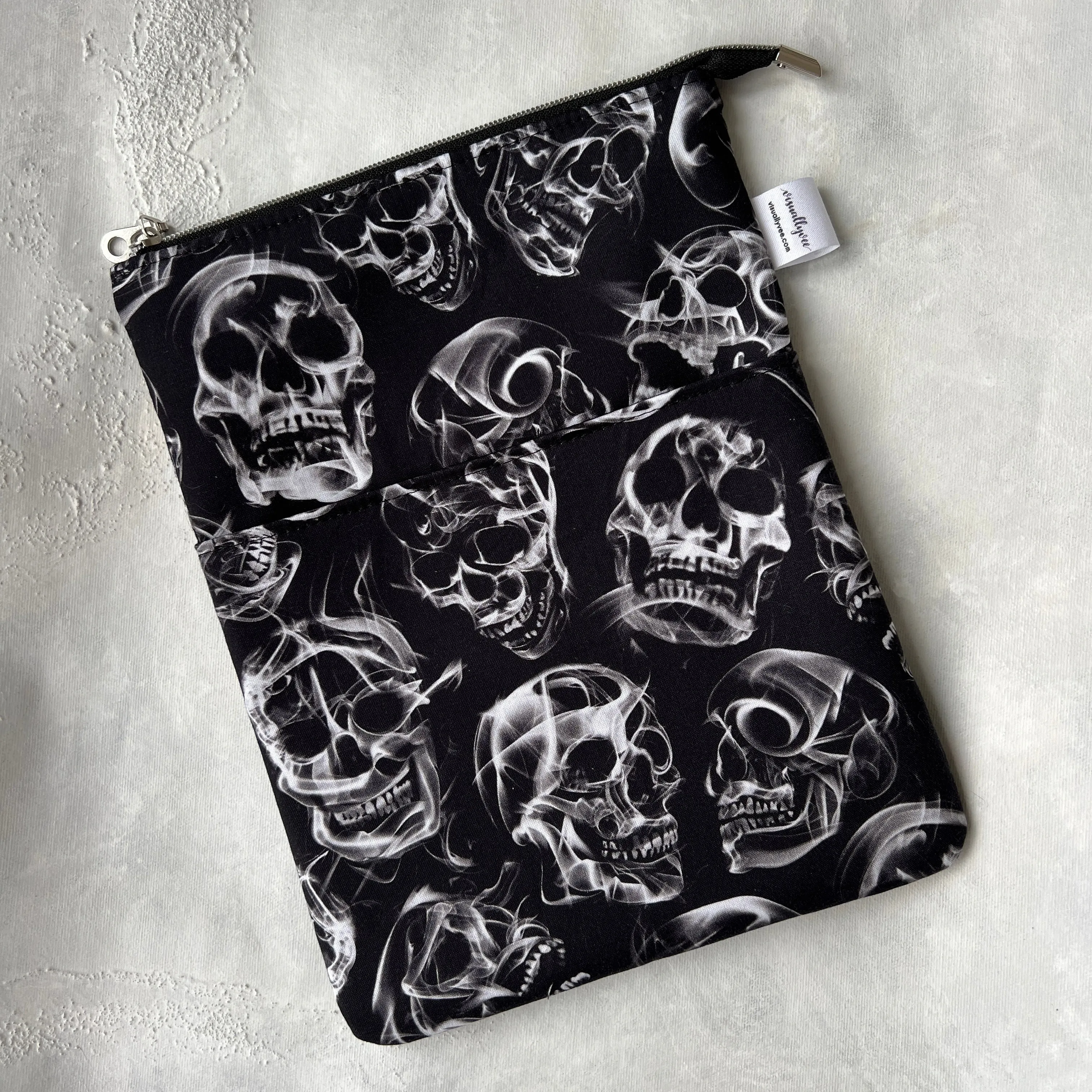 Smoky Skulls -  Zippered Book Sleeve