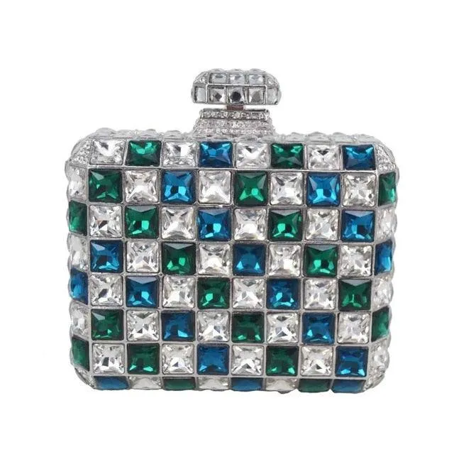 Squared Crystal Rhinestones Evening Bag