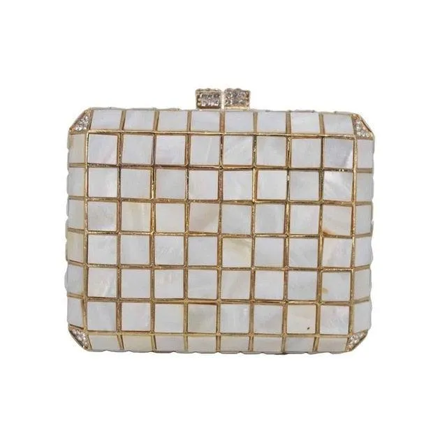 Squared Crystal Rhinestones Evening Bag