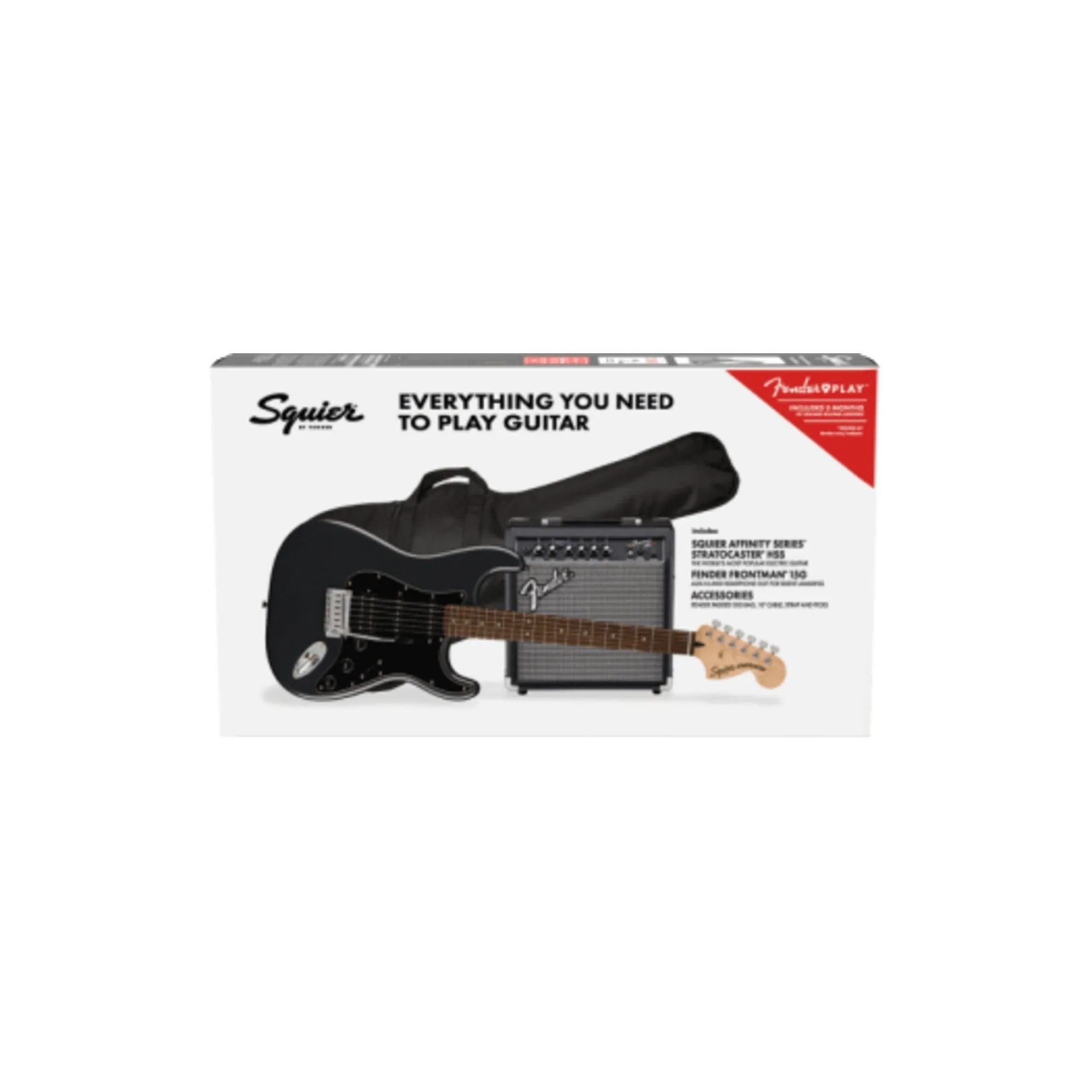 Squier Affinity Series Stratocaster HSS Pack, Charcoal Frost Metallic