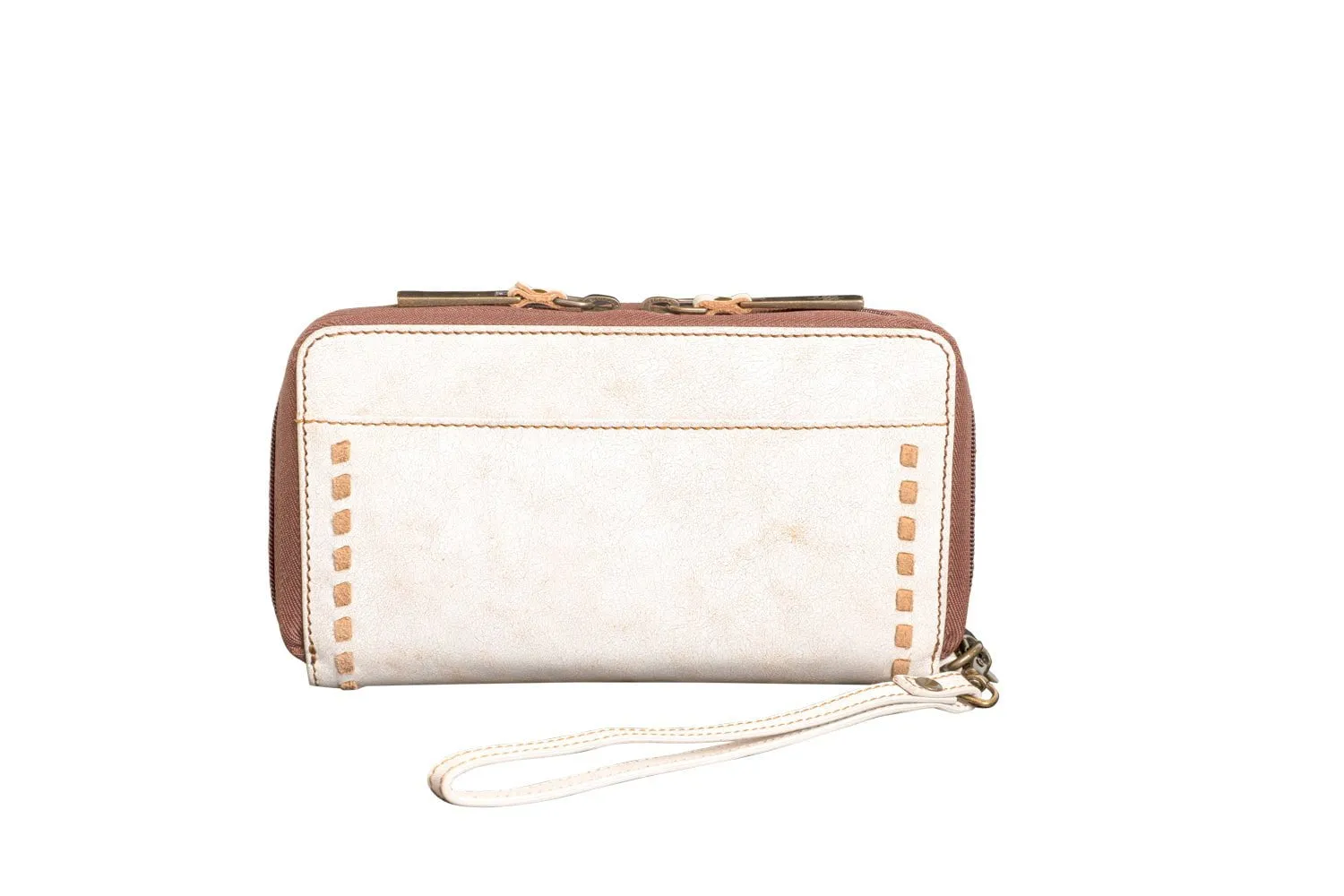 STS Ranchwear Womens Cremello Kacy White/Tan Leather Clutch Bag