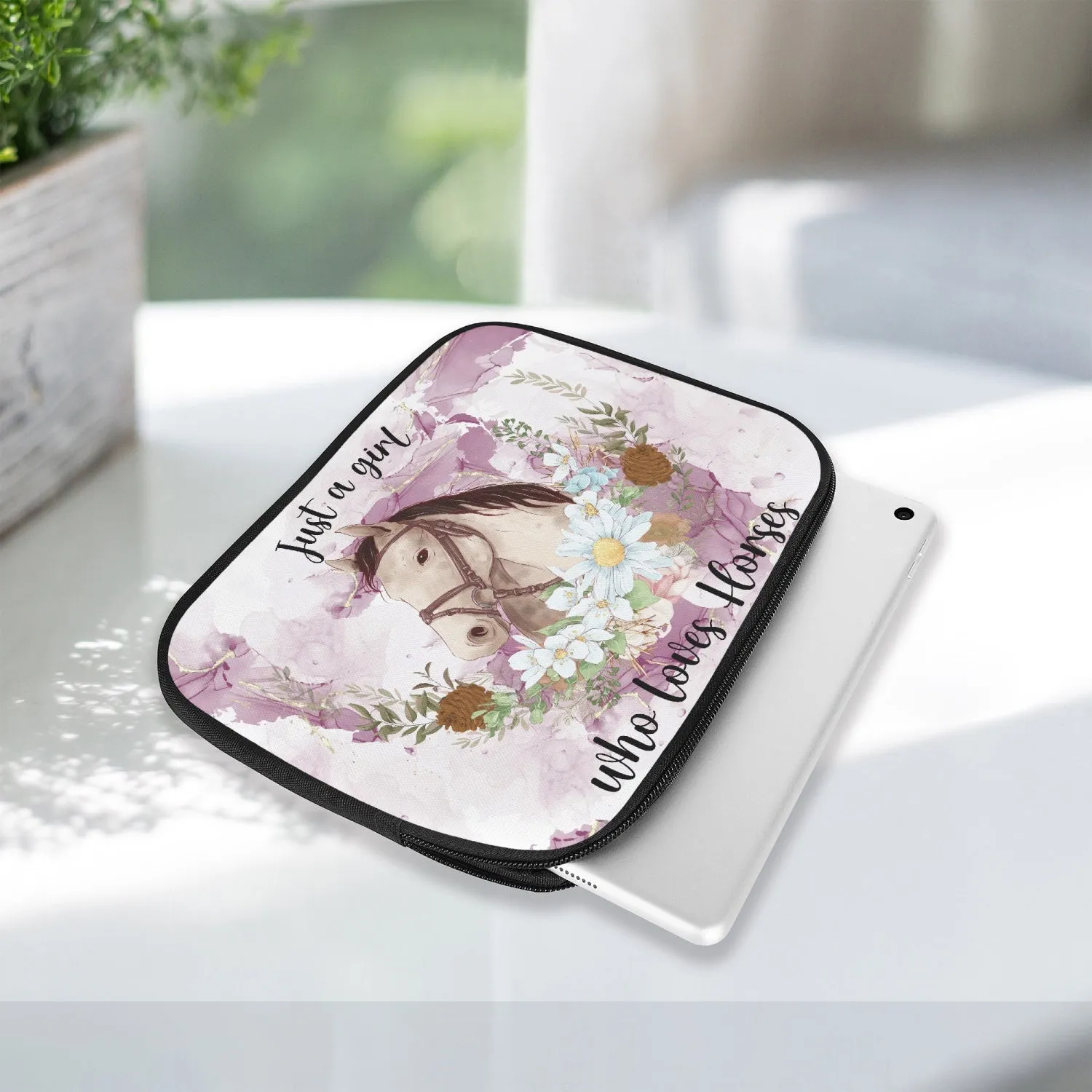 Tablet Sleeve - Just a Girl Who Loves Horses, awd-1351